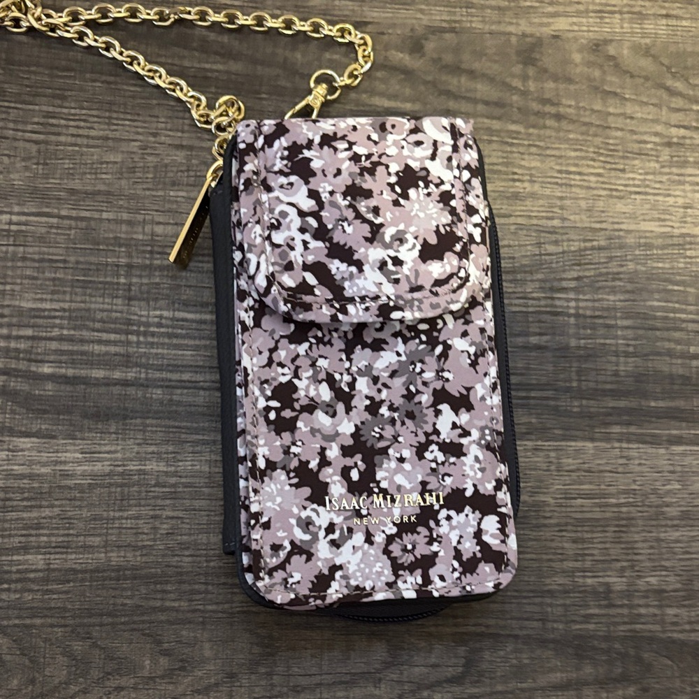 Isaac Mizrahi Floral Phone Case - Black, White, Purple, and Gold